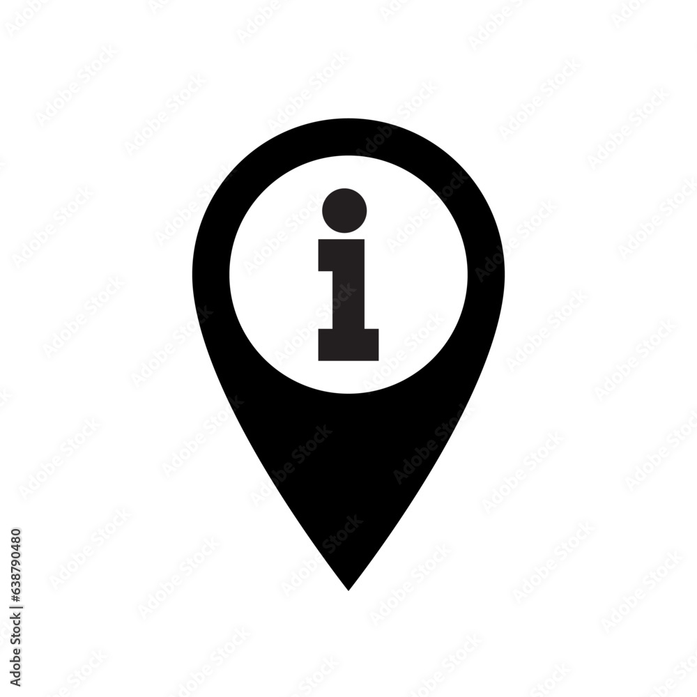 Map pointer with information icon vector. Info location sign symbol Map pointer with information icon vector. Info location sign symbol