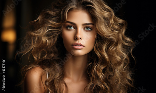 Captivating Beauty: Close-Up Portrait of a Woman with Curly Hair