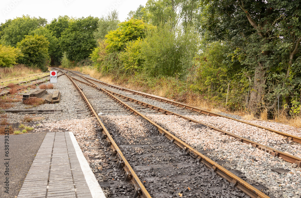 railway tracks in a rural scene with nice afternoon light railway tracks in a rural scene with nice afternoon light