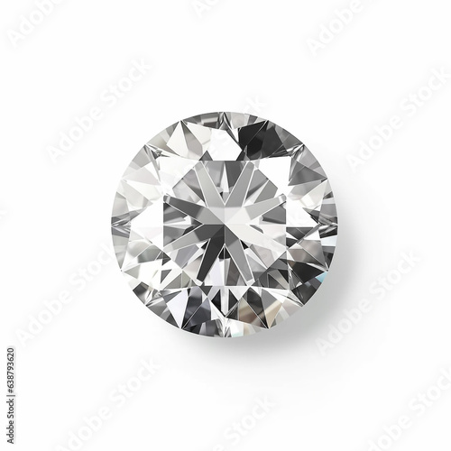 Top view of Diamond isolated on white background