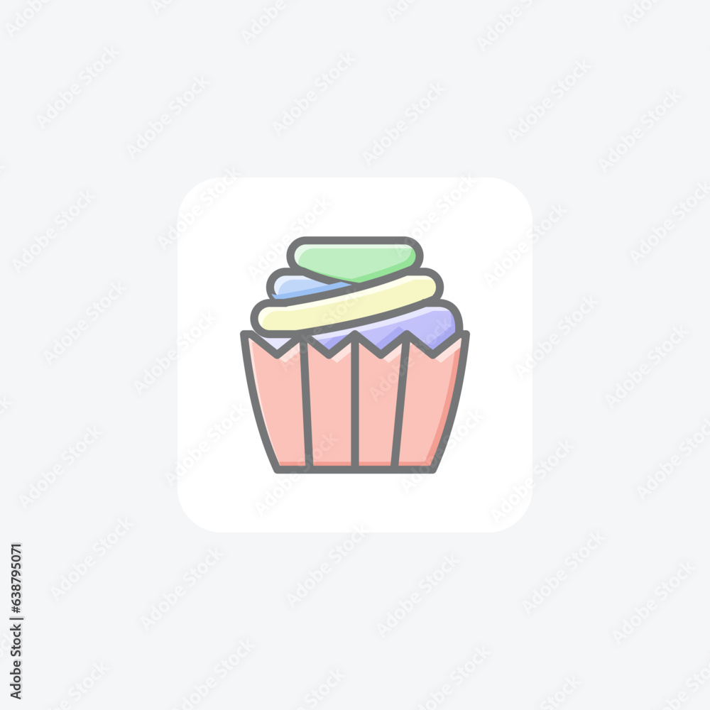 Irresistible Cupcake Awesome Lineal Icon Irresistible Cupcake Awesome Lineal Icon