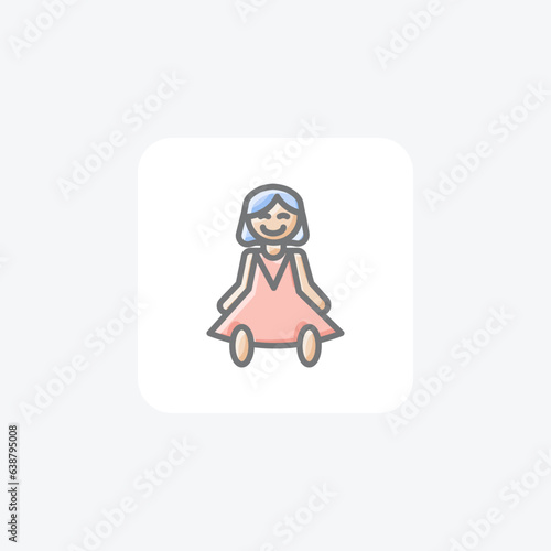 Enchanting Christmas Doll Awesome Lineal Icon