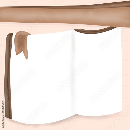brown tone background, note paper, torn paper sticking