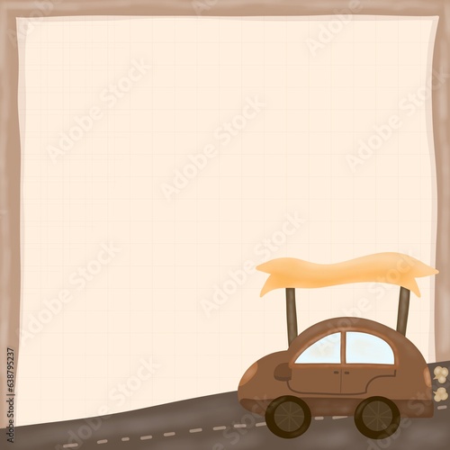 brown tone background, note paper, torn paper sticking