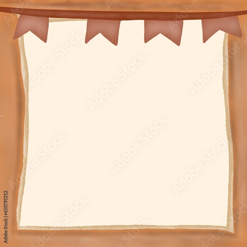 brown tone background, note paper, torn paper sticking