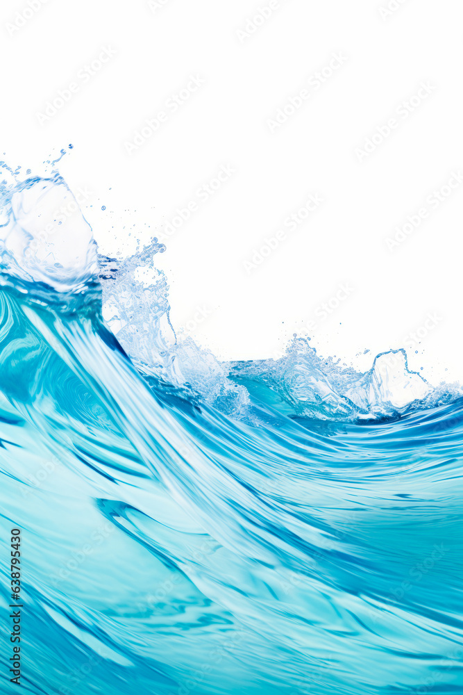 Wave of water with white background and blue sky. Wave of water with white background and blue sky.