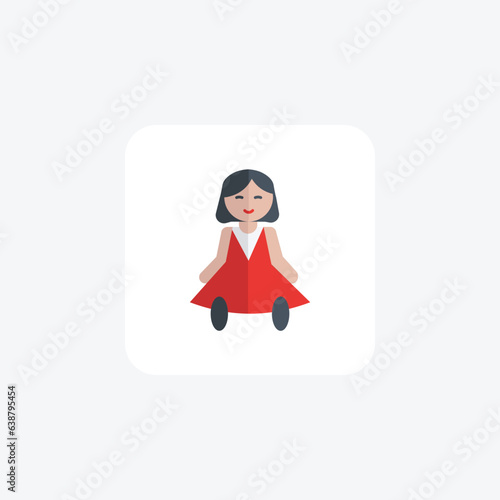 Enchanting Christmas Doll Flat Icon