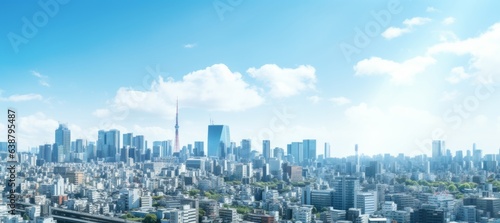 東京っぽい都市風景のパノラマ
