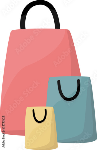 Tree colorfull shopping bag illustration