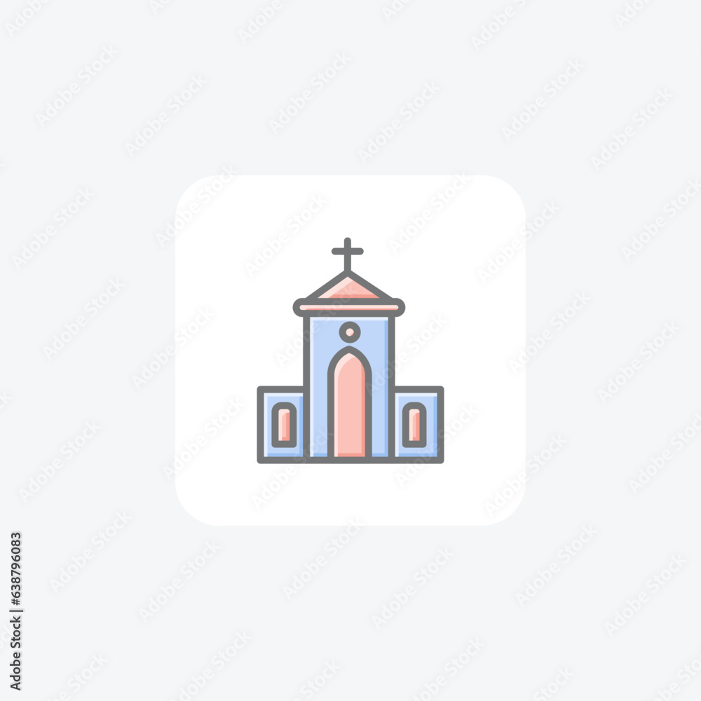 Reverent Christmas Church Awesome Lineal Icon Reverent Christmas Church Awesome Lineal Icon