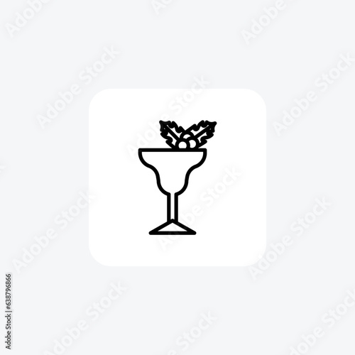 Christmas Cocktail Merry Mixology Line Icon