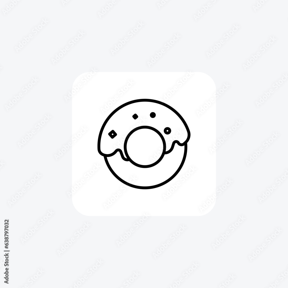 Merry Donut Wonderland Line Icon