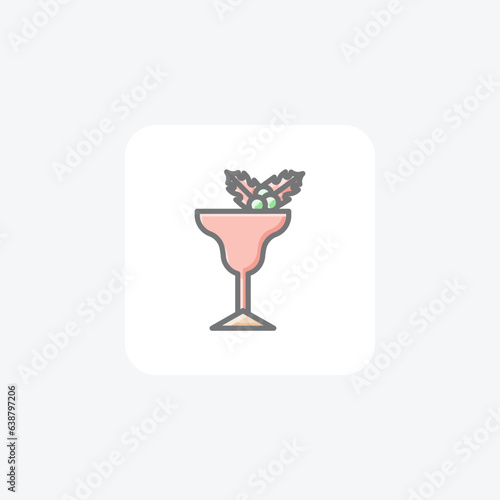 Christmas Cocktail Merry Mixology Awesome Lineal Icon