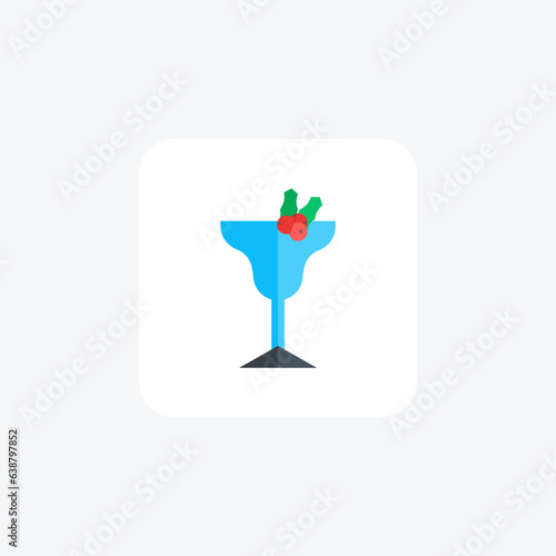 Christmas Cocktail Merry Mixology Flat Icon