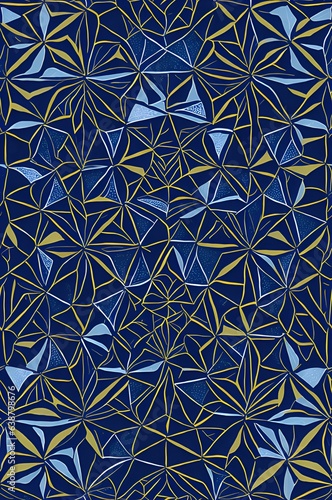 Photo of a vibrant abstract background with blue and yellow triangles