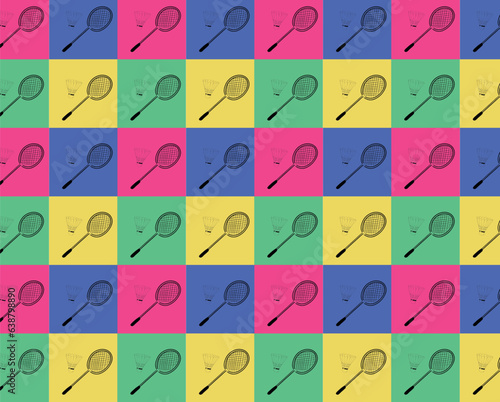 colorful background pattern of badminton 