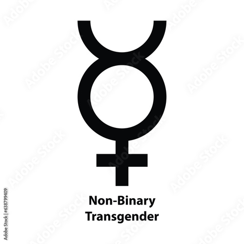 Nonbinary transgender Symbol icon. Gender icon. vector sign isolated on a white background illustration for graphic and web design.