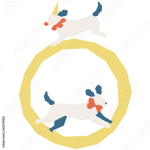 Circus dog flat illustration