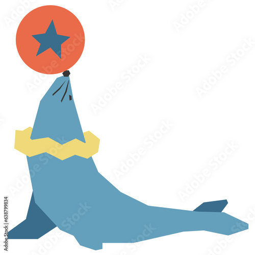 Circus seal flat illustration