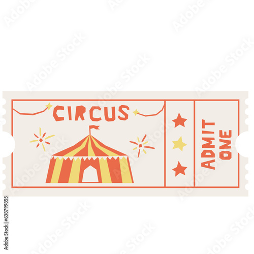 Circus ticket flat illustration
