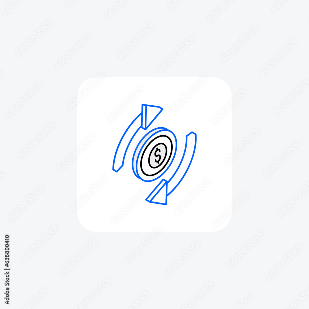 CashFlow Currency Exchange isometric Duo Color Icon CashFlow Currency Exchange isometric Duo Color Icon