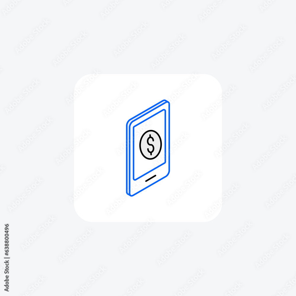 MobileCash Digital Transactions Isometric Duo Color Icon MobileCash Digital Transactions Isometric Duo Color Icon