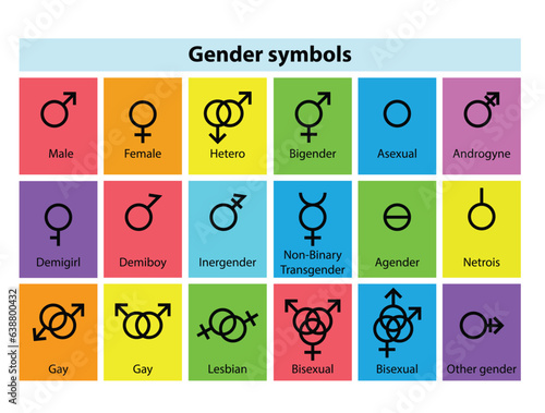 All gender symbol icon vector set illustration. Sexual orientation. Sex symbol icon.
