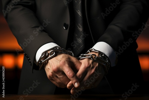 Bound bracelet links businessman, bribery, and legal pursuit in complex criminal investigation Generative AI photo