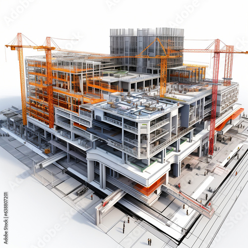 Construction Building, BIM, Building information management, Building renovation, construction progress, building planning, construction visualization, virtual design, generative ai