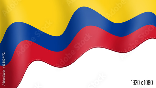 Colombia country flag realistic independence day background. Colombia commonwealth banner in motion waving, fluttering in wind