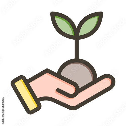 Replant  Vector Thick Line Filled Colors Icon Design Vector Thick Line Filled Colors Icon Design