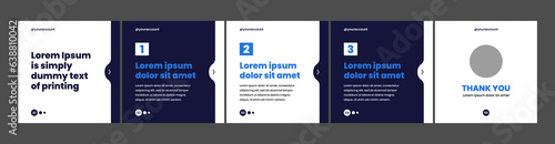 set of modern carousel slide templates for social media posts