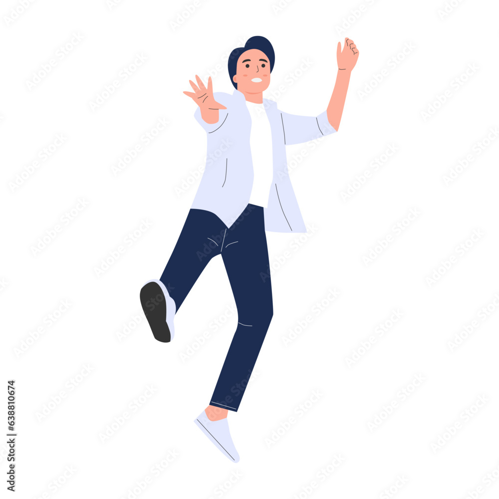 Fototapeta premium vector illustration of a jumping person character