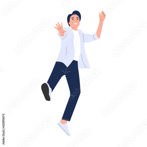 vector illustration of a jumping person character