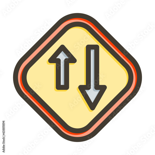 Priority Oncomming  Vector Thick Line Filled Colors Icon Design Vector Thick Line Filled Colors Icon Design
