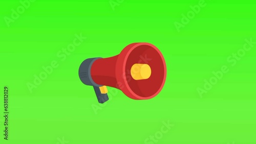 Megaphone animation on green screen