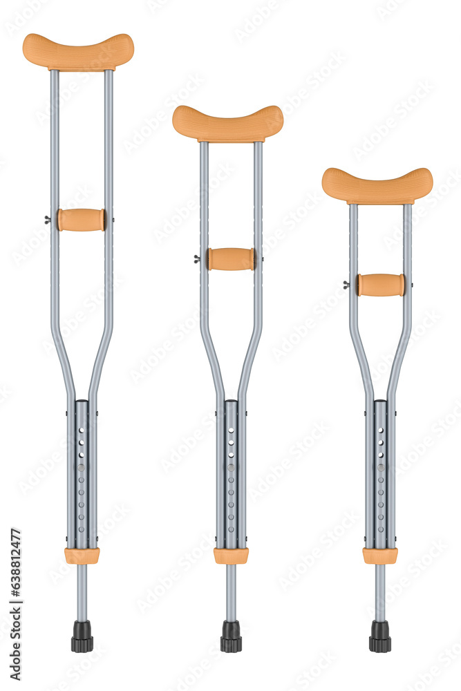 Lightweight Underarm Crutches with height adjustment, different size