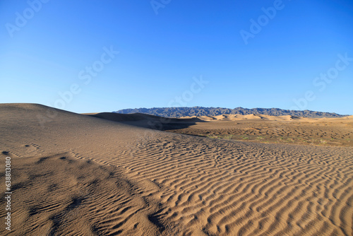 The singing dunes of Khongoryn Els in the morning, Gobi desert