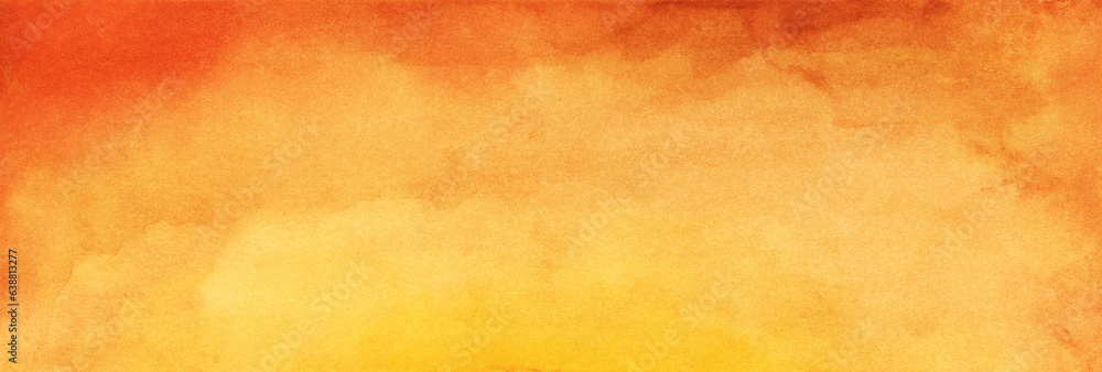 Abstract orange and yellow paper texture background. Watercolor illustration.