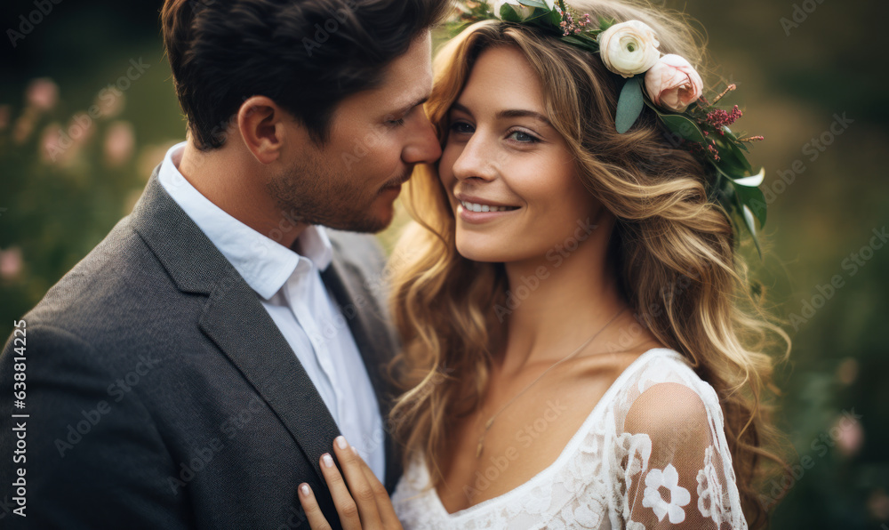 Romantic Moment: Bride and Groom's Wedding Ceremony Romantic Moment: Bride and Groom's Wedding Ceremony