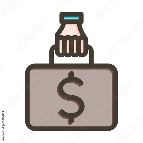 Money Laundering  Vector Thick Line Filled Colors Icon Design Vector Thick Line Filled Colors Icon Design