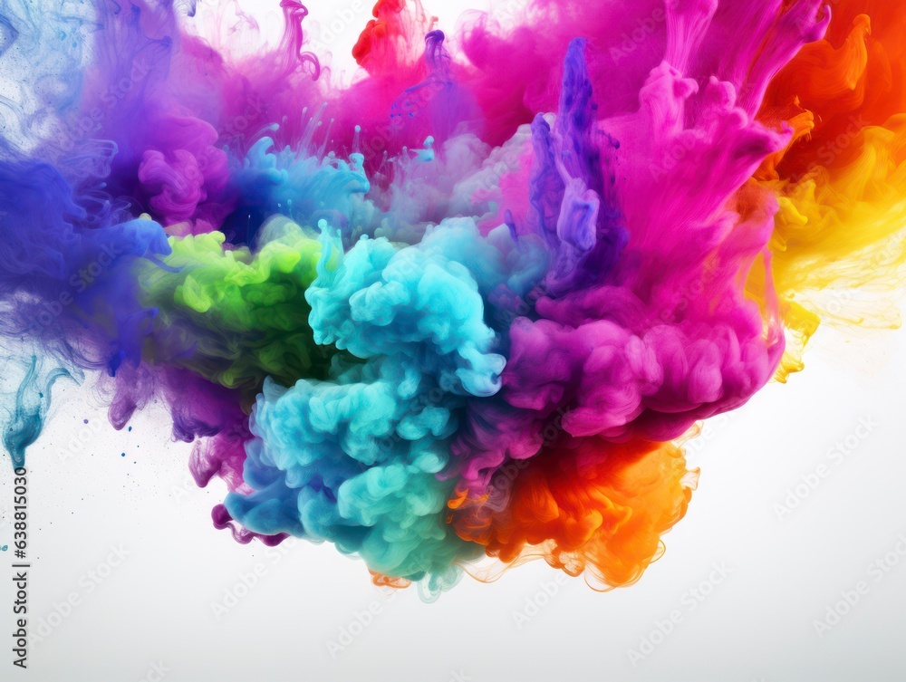 Holi color festival rainbow explosion colorful clouds