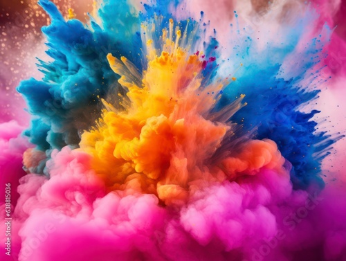 Holi color festival rainbow explosion colorful clouds