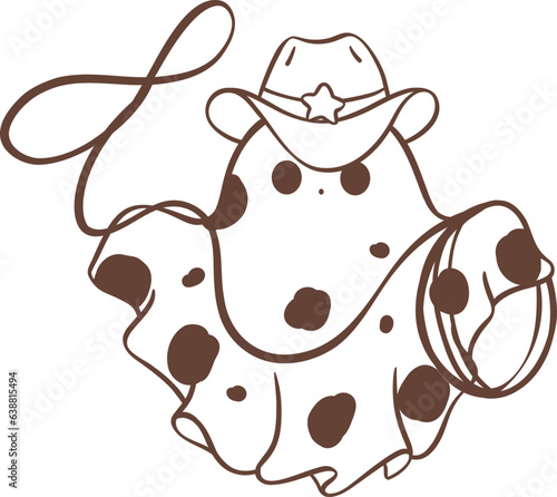 Cute cowboy Halloween ghost cartoon doodle 