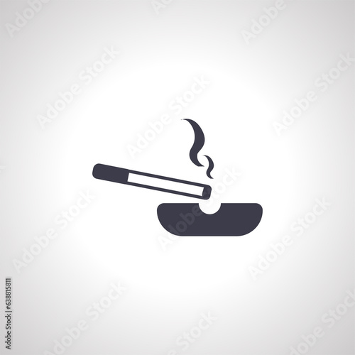 ashtray with cigarette isolated icon