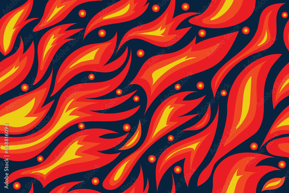 Vector illustration of a smooth, seamless red blazing fire background without connected geometry.