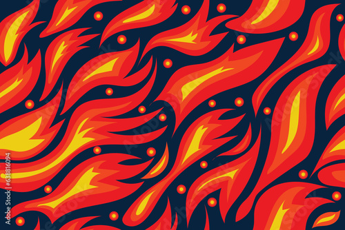 Vector illustration of a smooth, seamless red blazing fire background without connected geometry.