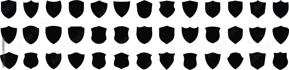 Set of vector shields. Protect shield security icons. Shield badge quality symbol. Shield security vector. Collection of security shield icons. Vector illustration Set of vector shields. Protect shield security icons. Shield badge quality symbol. Shield security vector. Collection of security shield icons. Vector illustration