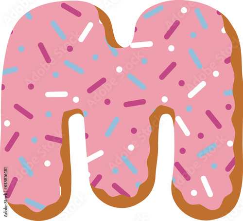 Donut Font Letter M