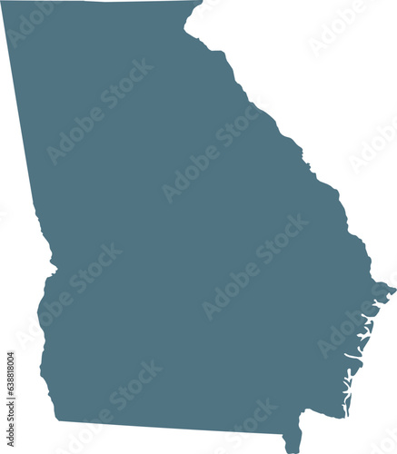 Blue Map of US federal state of Georgia